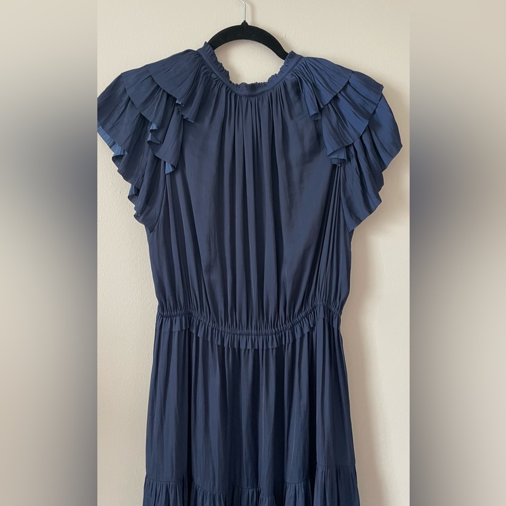 Ulla Johnson Blaire Midi Dress in Midnight Blue Size 6 - Picture 9 of 10